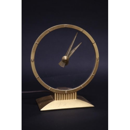 174 - Jefferson mystery Golden Hour electric clock, marked to base, untested, approx 23cm H