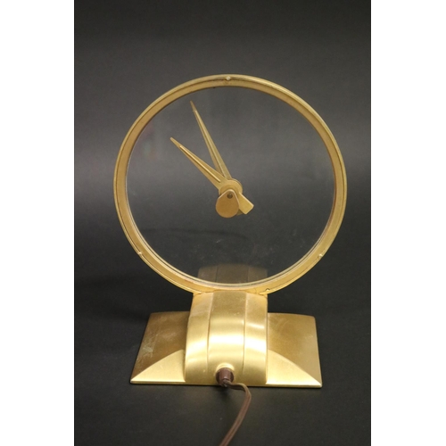 174 - Jefferson mystery Golden Hour electric clock, marked to base, untested, approx 23cm H