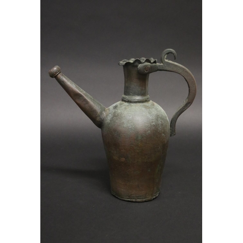 177 - Middle Eastern copper ewer, approx 28cm H x 27cm W