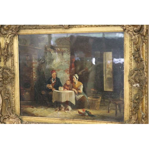 283 - Antique early 19th century French school, oil on panel, unsigned, mounted in original frame, picture... 