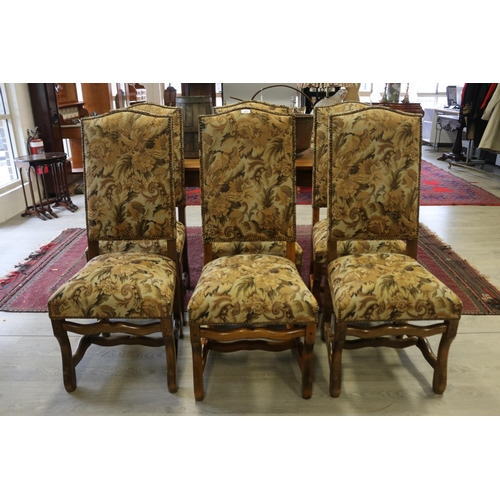 286 - Set of six French high back mutton bone frame dining chairs, with upholstered backs & seats (6)