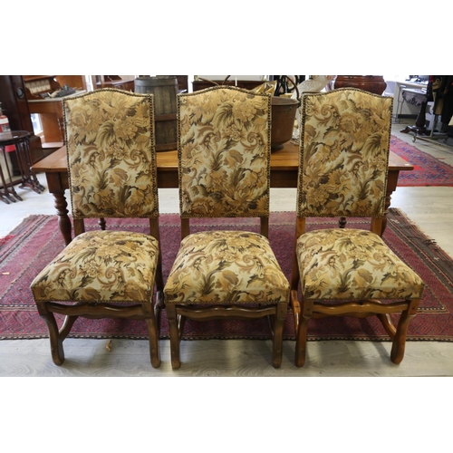 286 - Set of six French high back mutton bone frame dining chairs, with upholstered backs & seats (6)