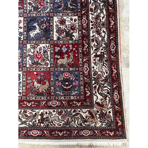 391 - Good Iranian Bakhtiani wool rug, garden design, this piece was handwoven in Bakhtiari Iran, approx 3... 