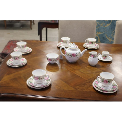 103 - Royal Worcester Royal Garden Elgar tea service for six to include cups and saucers, teapot, sugar an... 