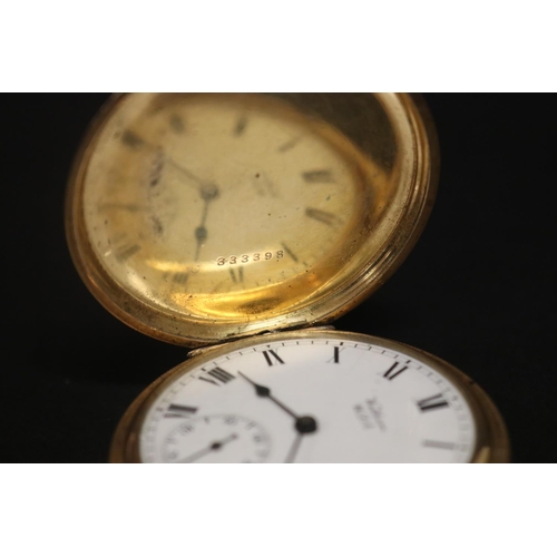 116 - Antique Waltham USA full hunter keyless pocket watch, sub second dial, engraved presentation to inne... 