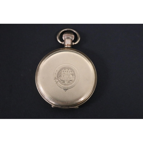 116 - Antique Waltham USA full hunter keyless pocket watch, sub second dial, engraved presentation to inne... 