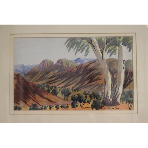 370 - Henoch Raberaba (1914-75) Australia (Aboriginal) central Australian scene, signed lower right, 15 cm... 