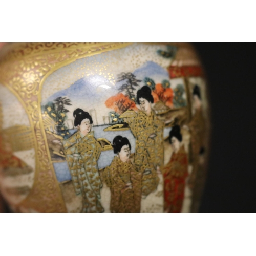 137 - Antique Japanese Meiji period fine Satsuma vase, of baluster form, painted with Immortals & nobles, ... 