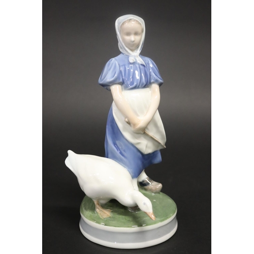 301 - Royal Copenhagen Girl With Goose #527, approx 23.5cm H