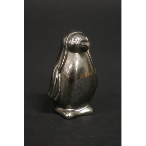 136 - Collection of metal animals, penguin, seal, turtles, pig, whale dolphin label POTO, approx 7cm L and... 