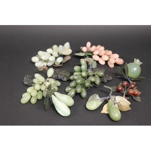 162 - Collection of jade & hardstone fruits