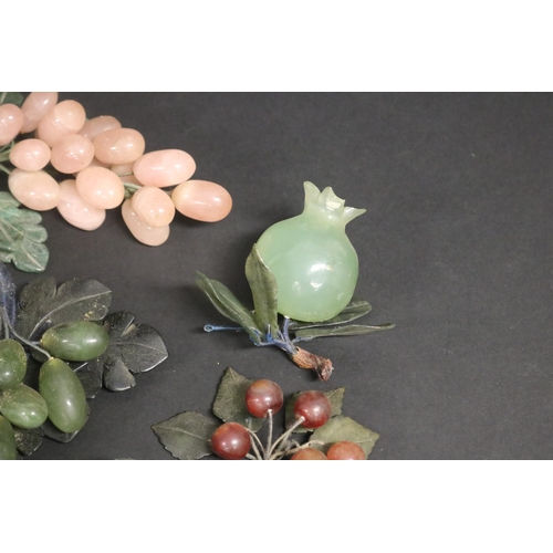 162 - Collection of jade & hardstone fruits