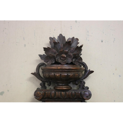 167 - Antique French carved walnut barometer. approx 72cm H x 33cm W