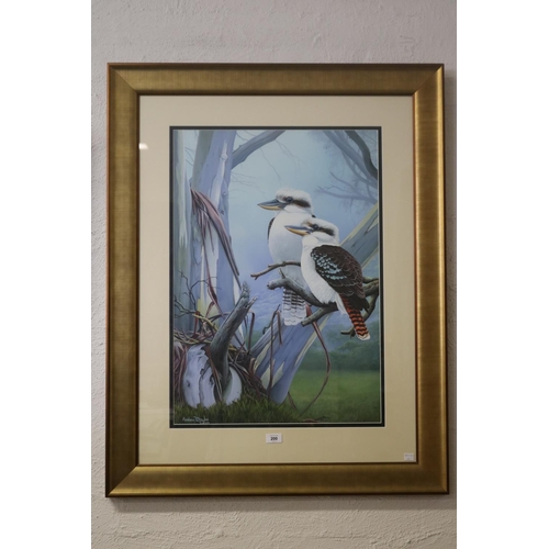 200 - Andrew Patsalou (c1955-.) Australia, oil on board, two Kookaburras, signed lower left, dated 2002, a... 