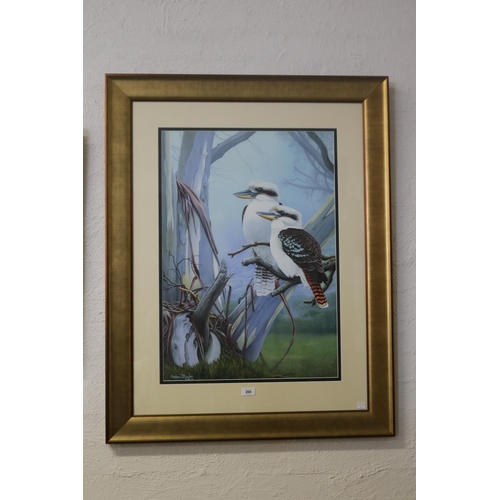 200 - Andrew Patsalou (c1955-.) Australia, oil on board, two Kookaburras, signed lower left, dated 2002, a... 