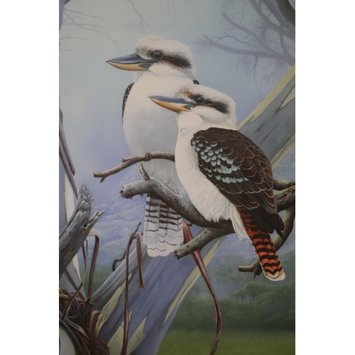 200 - Andrew Patsalou (c1955-.) Australia, oil on board, two Kookaburras, signed lower left, dated 2002, a... 