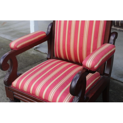 285 - Antique William IV reclining back library arm chair