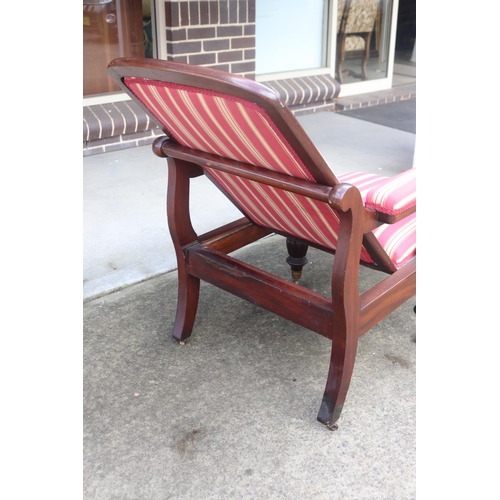 285 - Antique William IV reclining back library arm chair