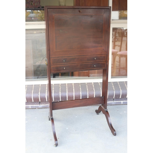 428 - Regency mahogany travelling writing desk, inlaid decoration, approx 120cm H x 60cm W