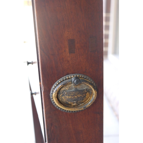 428 - Regency mahogany travelling writing desk, inlaid decoration, approx 120cm H x 60cm W