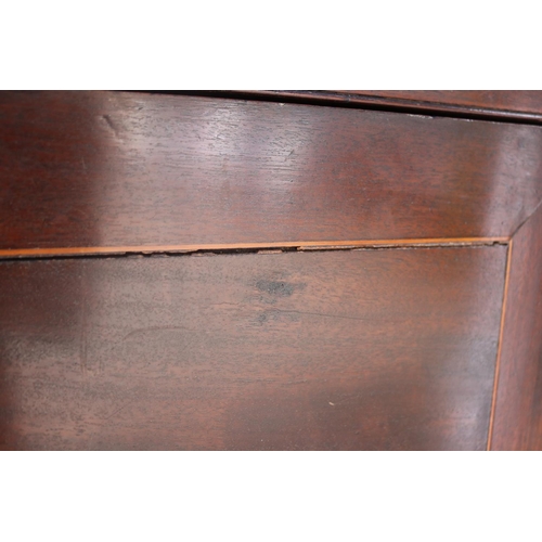 428 - Regency mahogany travelling writing desk, inlaid decoration, approx 120cm H x 60cm W