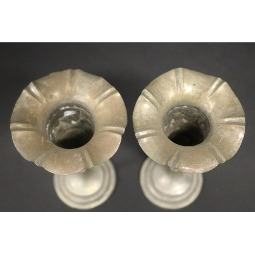 313 - Pair of flared rim pedestal posy vases, approx 14cm H (2)