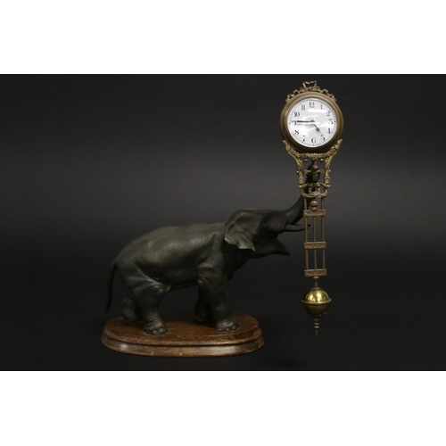 331 - Antique Junghans Germany elephant mystery clock, untested,  circa 1900. Approx 27cm H