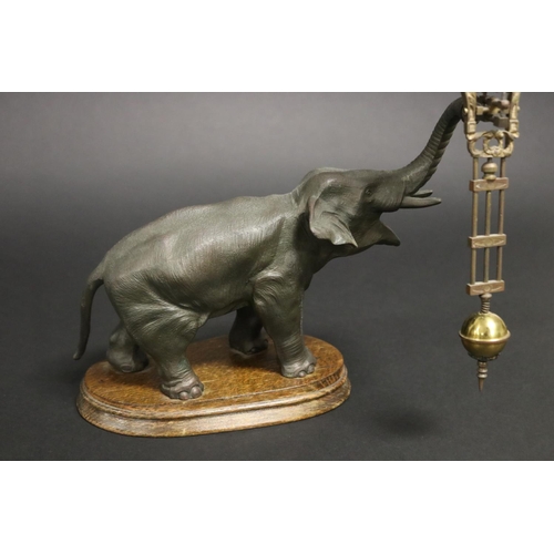 331 - Antique Junghans Germany elephant mystery clock, untested,  circa 1900. Approx 27cm H