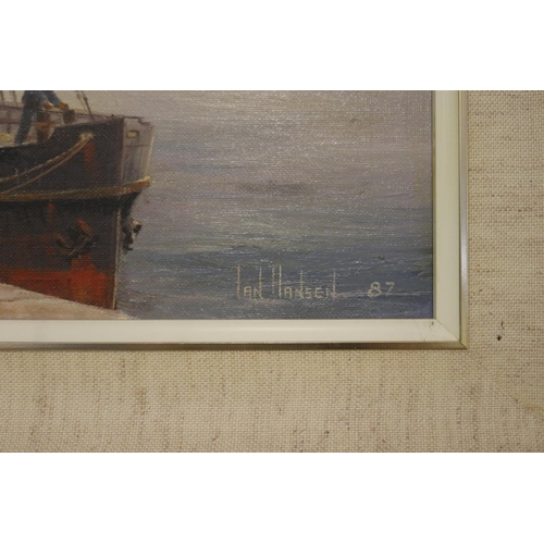 436 - Ian Hansen (1948-.) Australia, Morning Departure, oil on board, signed lower right, 29 cm x 44 cm