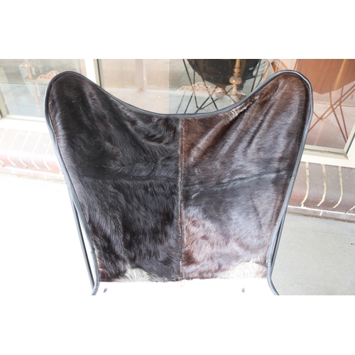 184 - Pair of cow hide butterfly chairs (2)