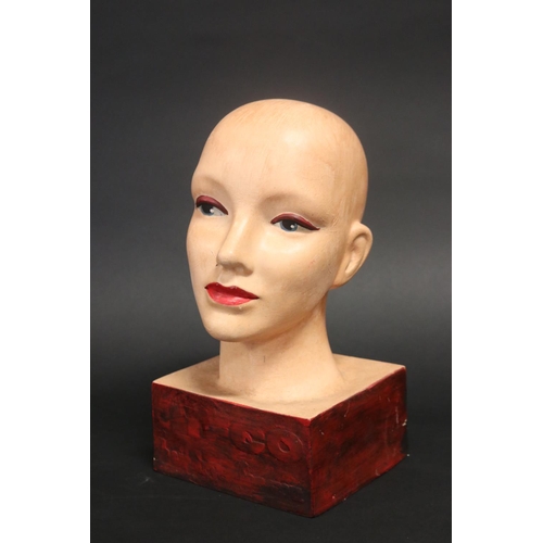 493 - Decorative female display head, approx 33cm H