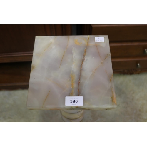 390 - White onyx jardiniere stand, approx 92cm H