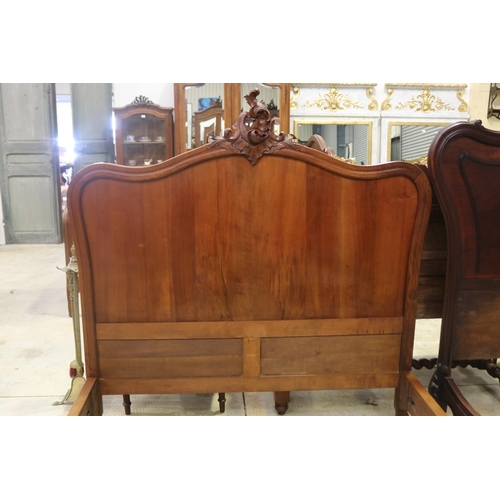 397 - Antique French Louis XV style walnut bed, approx 147cm H x 197cm L x 143cm W