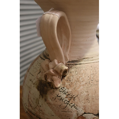 403 - Large decorative pottery vase, approx 58cm H