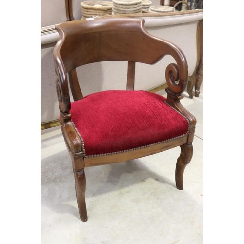 405 - Antique French horse shoe shape armchair