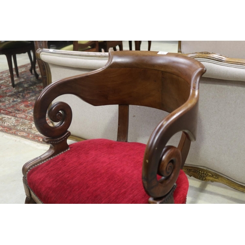 405 - Antique French horse shoe shape armchair