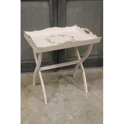422 - Modern painted tray table, approx 61cm H x 55cm W x 47cm D