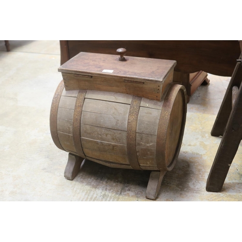462 - Antique French wooden butter churn, approx 50cm H x 54cm W