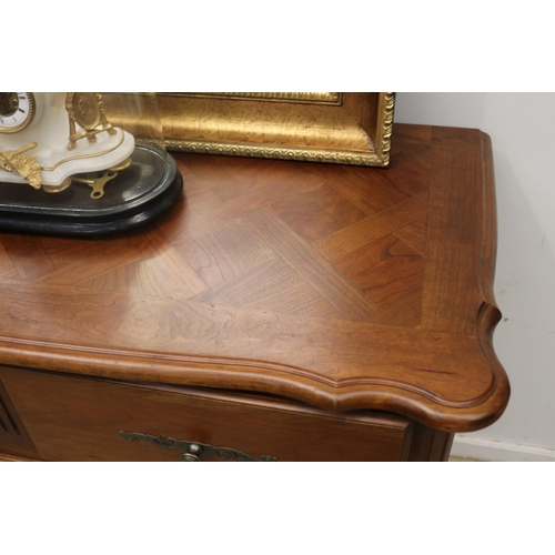 501 - French Louis XV style cherrywood chest of drawers, approx 93cm H x 122cm W x 54cm D