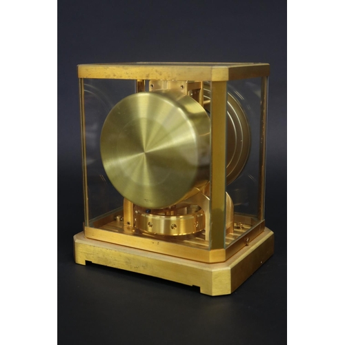 335 - Jaeger LeCoultre Atmos clock, vintage Calibre 519 gold-tone brass and clear glass, circa 1950s, feat... 