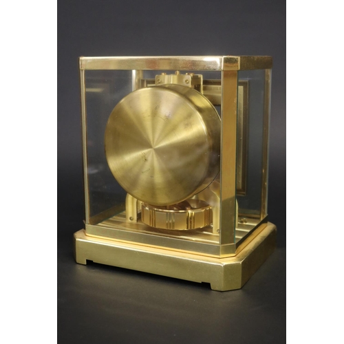 337 - Jaeger LeCoultre Atmos clock, running at time of inspection, approx 24cm H x 21cm W x 16cm D