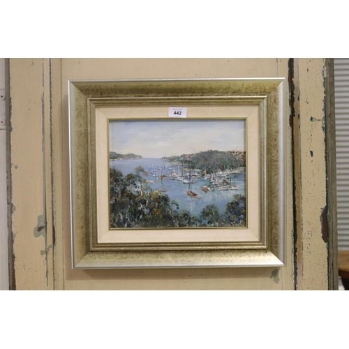 442 - Pertonia, oil, Northern beaches, approx 23cm x 29cm