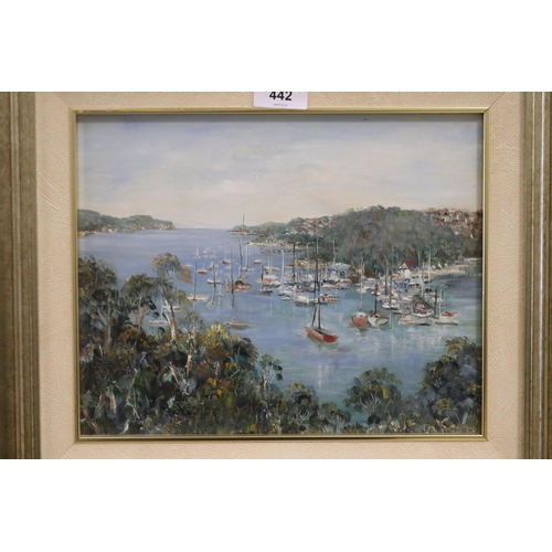 442 - Pertonia, oil, Northern beaches, approx 23cm x 29cm