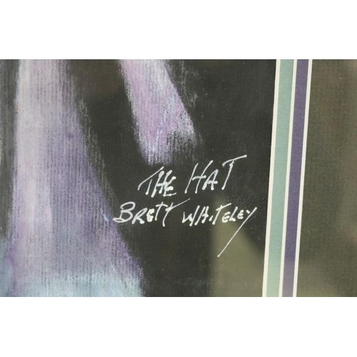 445 - After Brett Whiteley, Titled the Hat, oil, signed lower right, see label verso, approx 43.5 cm x 30.... 