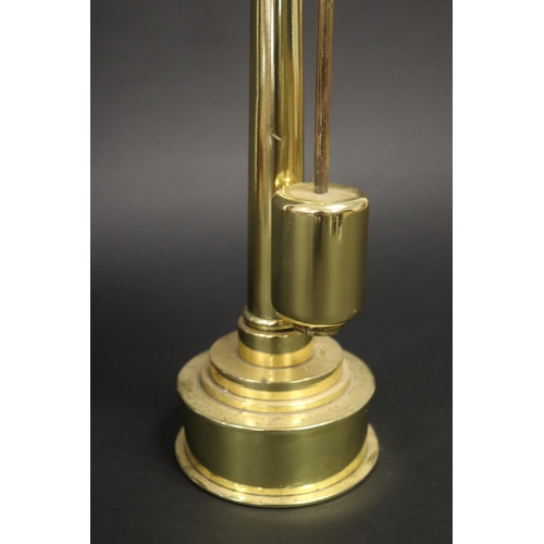 456 - Brass pedestal clock, has pendulum but no key, untested, approx 47cm H