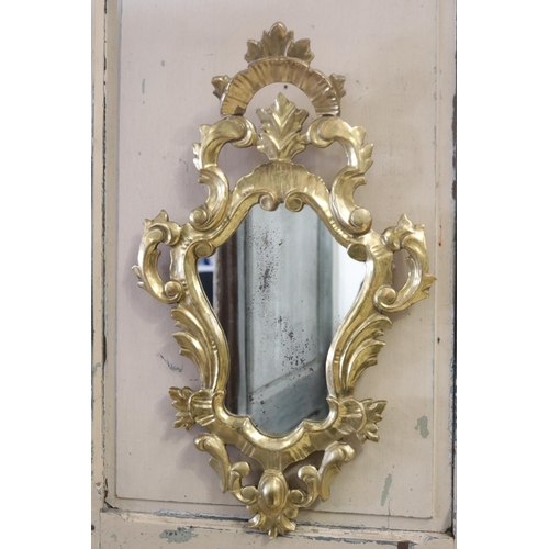 457 - Fine true giltwood boudoir mirror, approx 74 cm H x 43 cm W
