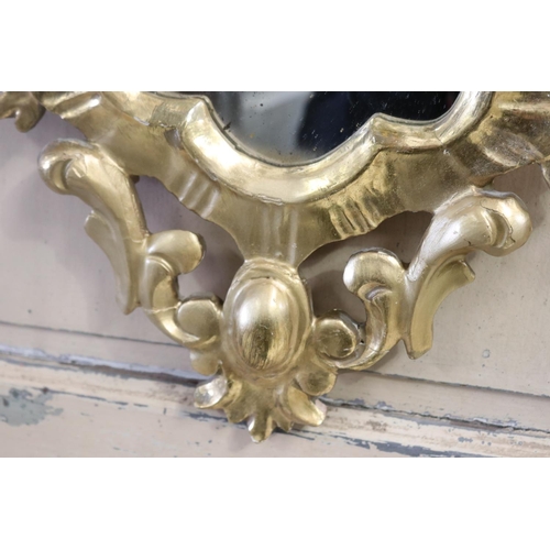 457 - Fine true giltwood boudoir mirror, approx 74 cm H x 43 cm W