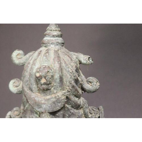 357 - South East Asian bronze Guanyin head, approx 32cm H