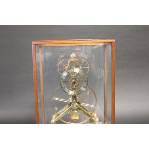 362 - Great Wheel Clock in glass case, plaque reads Made for Bairnsdale Clocks 176-178 Nicholson Street Ba... 