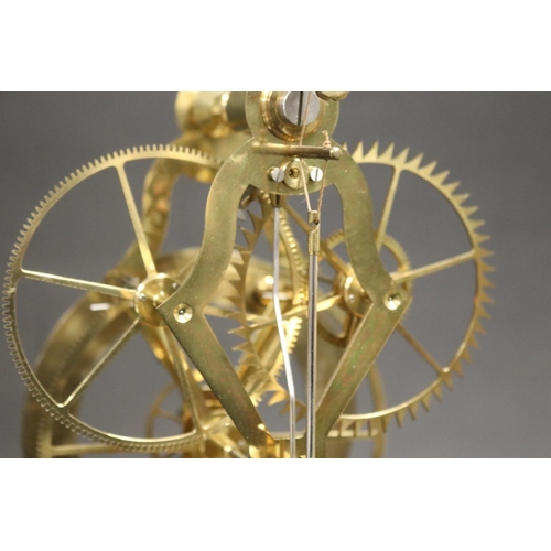 362 - Great Wheel Clock in glass case, plaque reads Made for Bairnsdale Clocks 176-178 Nicholson Street Ba... 